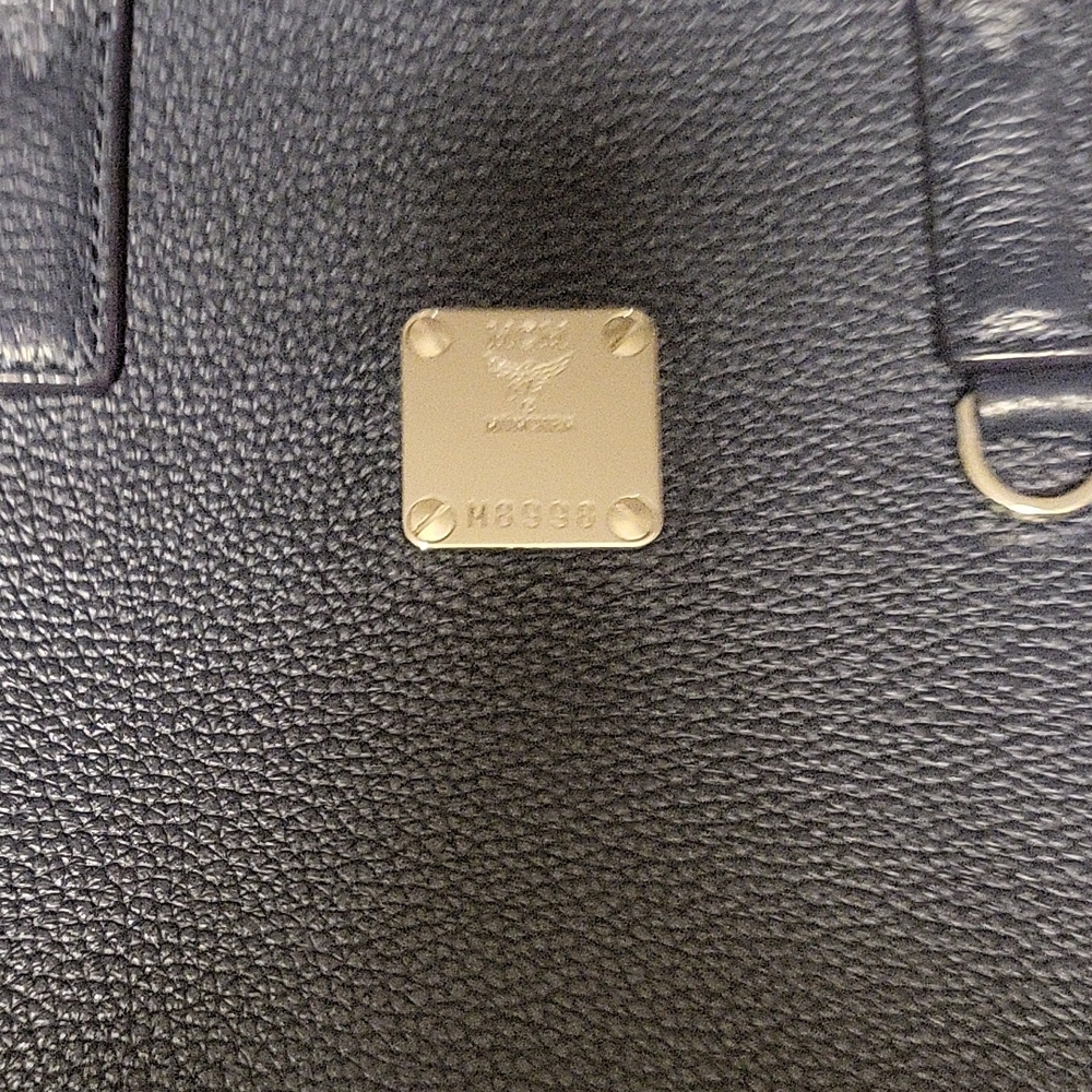 MCM Blue Messenger Bag with Adjustable Strap and Gold Hardware - Picture 10 of 10